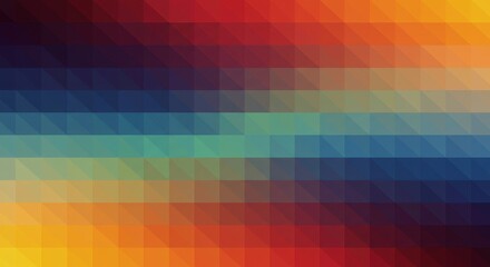Vibrant Pixelated Gradient - Abstract Horizontal Color Bands, Dynamic Digital Mosaic.