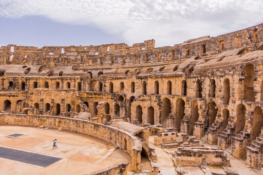Inside the stunning Roman Colosseum in El Jem, Tunisia
