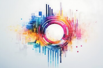 Printed report showing colorful donut charts and essential data