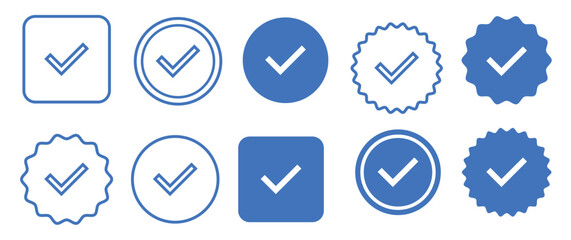 set of error x mark line and glyph wrong cross mark vector illustration