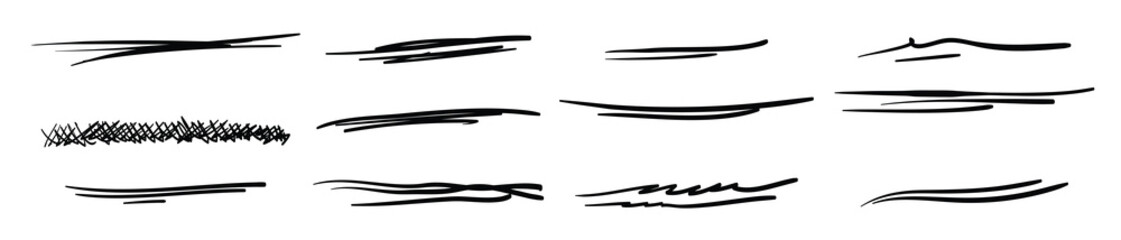  set of hand drawn lines doodle design element with vector illustration