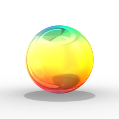 3d farbige, regenbogenfarbene Kugel auf transparenten Hintergrund