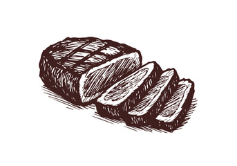  Steak hand drawn vector sketch illustration © Shutoda