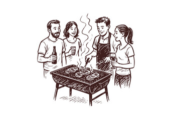  Steak hand drawn vector sketch illustration