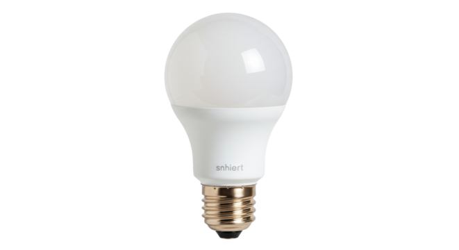 Energy-efficient LED light bulb isolated on white, modern lighting solution for home decor and sustainable living PNG