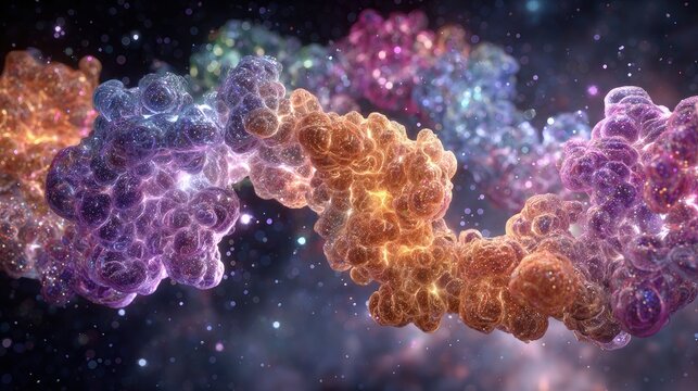 Colorful Abstract Dna Molecular Structure