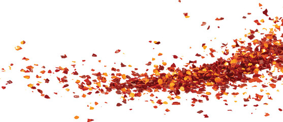 Flying spicy chili red pepper flakes vector
