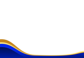 Blue and Gold Curved Border Header Footer Design Element