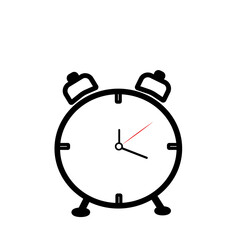 Modern Flat Design Vector of a Classic Alarm Clock