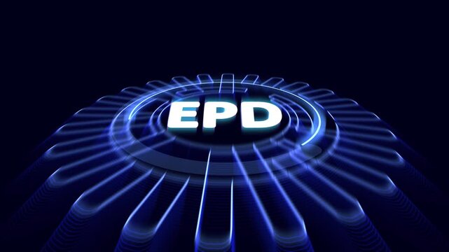 EPD acronym, environmental product declaration concept, documents that communicate the environmental performance of a product throughout its life cycle.
