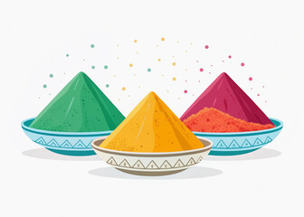 Minimalist flat illustration of Holi powder splash