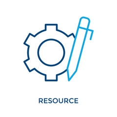 Resource Icon Outline Color Style. Vector Illustration For Graphic Design
