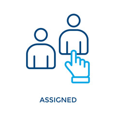 Fototapeta premium Assigned Icon Outline Color Style. Vector Illustration For Graphic Design