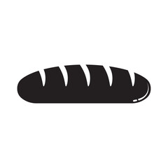 baguette bread flat icon vector