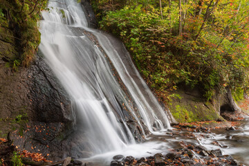 Naklejka premium 秋の渓谷, mountain stream