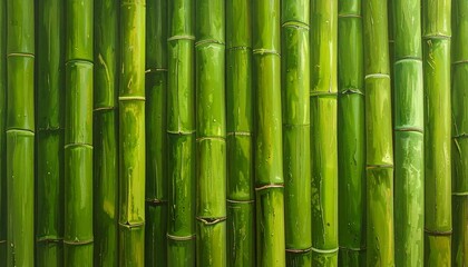 Dense bamboo forest with tall green stalks and soft filtered light—vertical rhythm and misty ambiance evoke peace, resilience, and ecological grace in minimalist natural sanctuary composition.