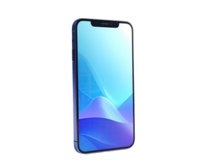 Modern smartphone with a large, bright screen on a solid black background