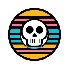 Fototapeta premium Colorful donut with skeleton face design for halloween decor and creative concepts