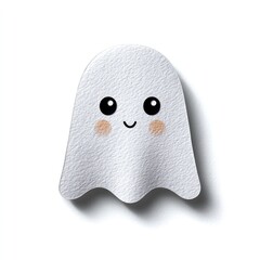 Playful ghost paper cutout decoration with cute childlike design for halloween crafts and festive home decor