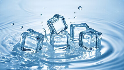 Minor Heat Great Heat solar term ice cubes water splash cool beverage ad background