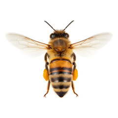Isolated Full Body Honey Bee in Flight