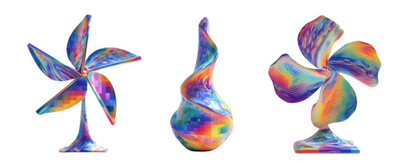 Colorful Abstract 3D Shapes with Smooth Curves and Unique Designs