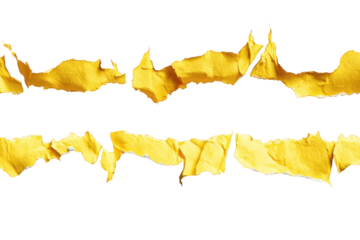 Golden Torn Paper Edges on Transparent Background Material Texture with Fragmented Ripped Patterns for Graphic Design and Layering Projects Adds an Artistic Touch to Media Aesthetic