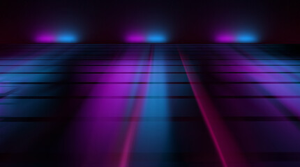 Dark abstract background with ultraviolet neon glow