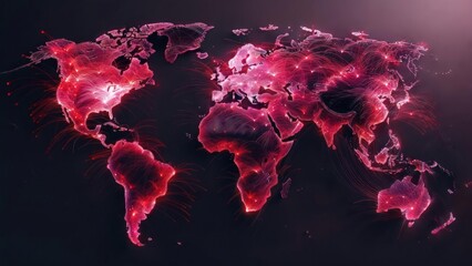 World map with glowing connections