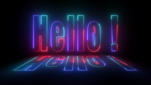 glowing neon sign on a black background