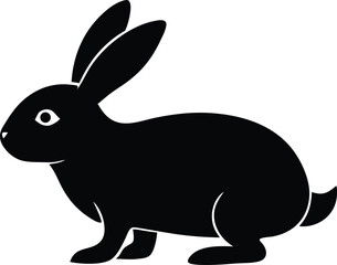 bunny silhouette vector, rabbit animal illustration
