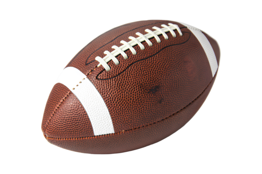 American football ball isolated on black background
