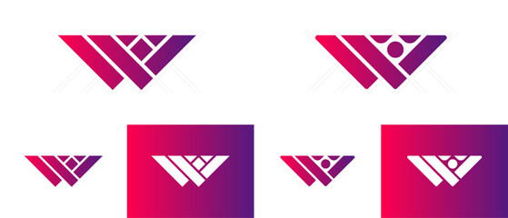 letter W logo template, modern and geometric. Creative vector icon W Logo. Vector Graphic Branding Letter Element. Modern Background