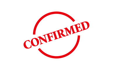 CONFIRMED - Red Rubber Stamp With text message CONFIRMED
