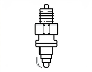 Simple line drawing of a spark plug