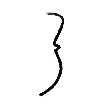 Hand drawn left curly bracket isolated on transparent background with rough edges