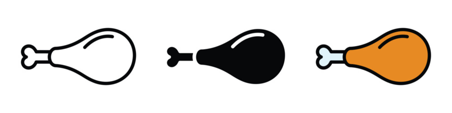 Chicken drumstick icon vector. menu design and cooking concepts, offering a simple way to represent food and culinary delights symbol. vector illustration.