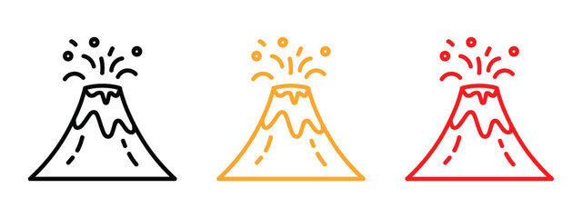 Erupting volcano icon vector. science education or geological illustrations symbol. vector illustration.