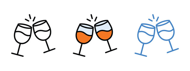 Glass cheers icon vector. holiday greetings or event invitations symbol. vector illustration. © MdNurul