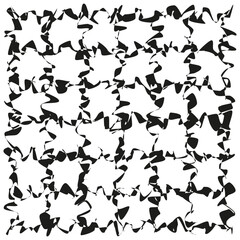 Abstract chaotic pattern. Black shapeless spots. Decorative texture background. Vector art illustration.