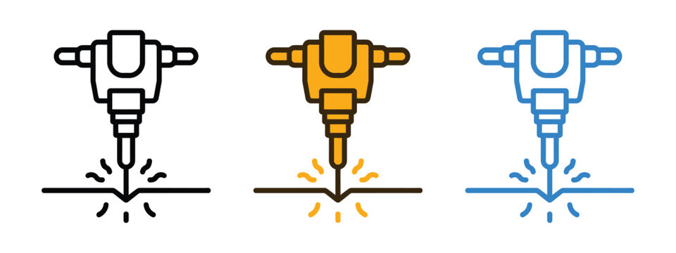 Jackhammer tool icon vector. construction and repair needs symbol. vector illustration.