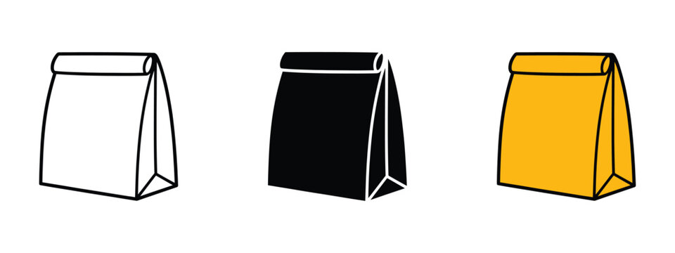 Paper lunch bag icon vector. Modern lunch bag collection symbol. vector illustration.