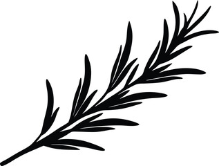 rosemary branch symbol, natural spice sign
