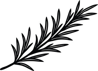rosemary branch icon, culinary green symbol
