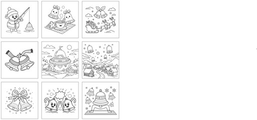 Christmas Bells Bundle Coloring Pages
