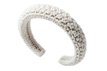 Textured Cream White Headband Isolated on Transparent Background Close Up Detail Soft Lighting Fashion Accessory Fabric Headwear Hair Decoration Elegant Style Trendy Design Beauty Accessory