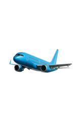 Blue Airplane in Flight High quality Realistic image.
