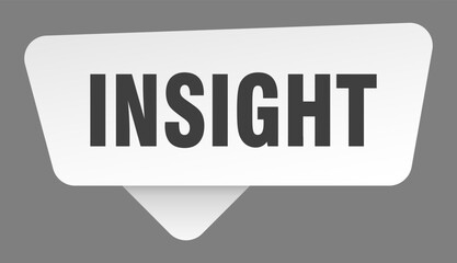 insight sign. insight white sticker isolated on gray background