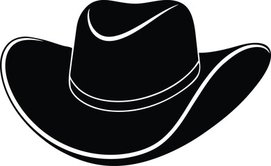 cowboy hat silhouette vector, wild west fashion illustration
