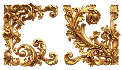 Gold ornamental corner flourishes